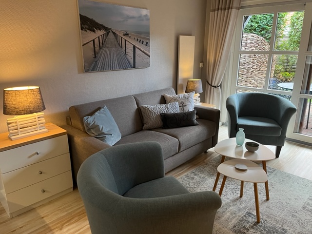 Vacation apartment C1 Hotel Sylter Hahn in Westerland with living room and terrace