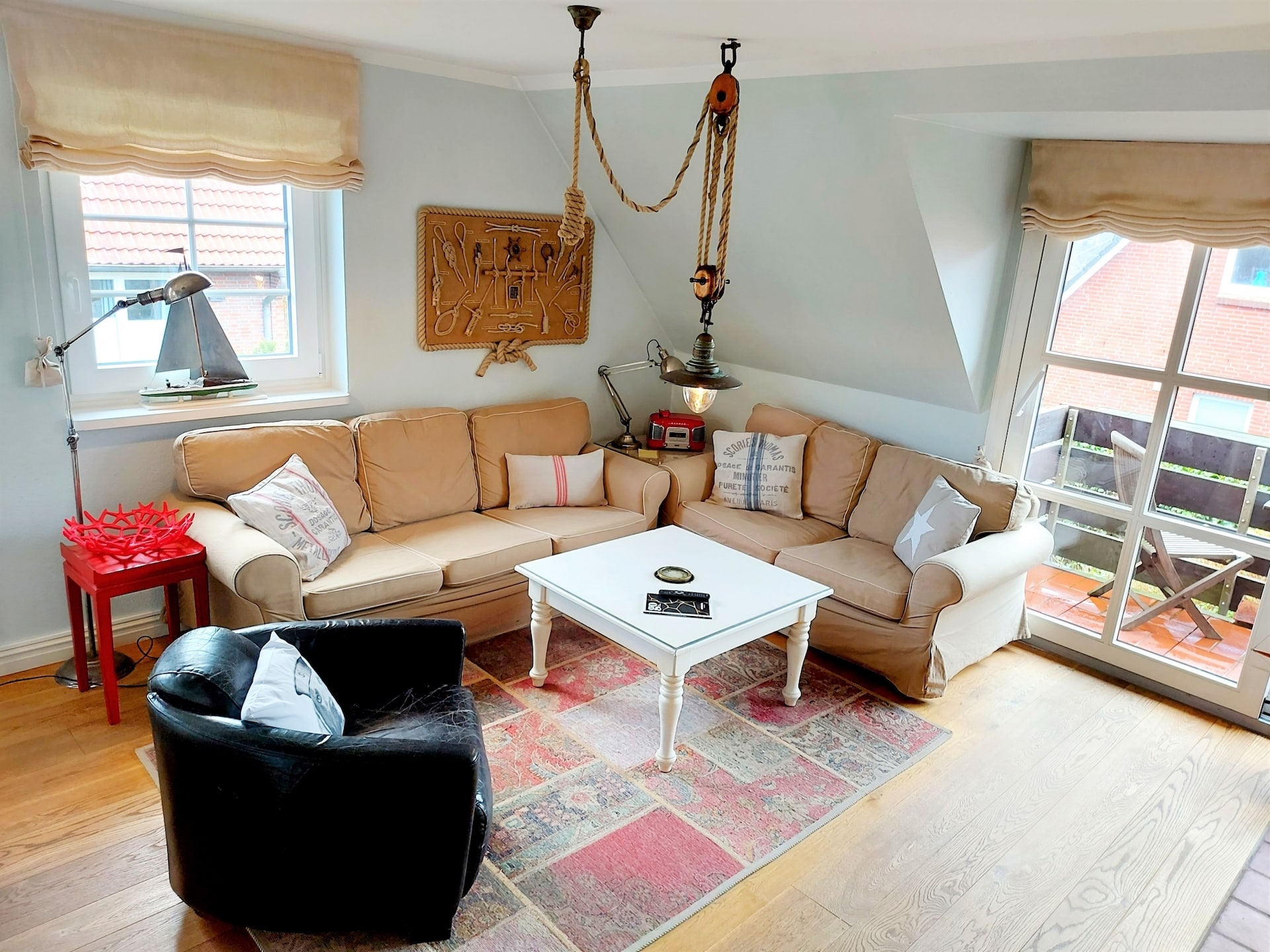 Wohnzimmer in der Ferienwohnung A3 in Westerland auf Sylt