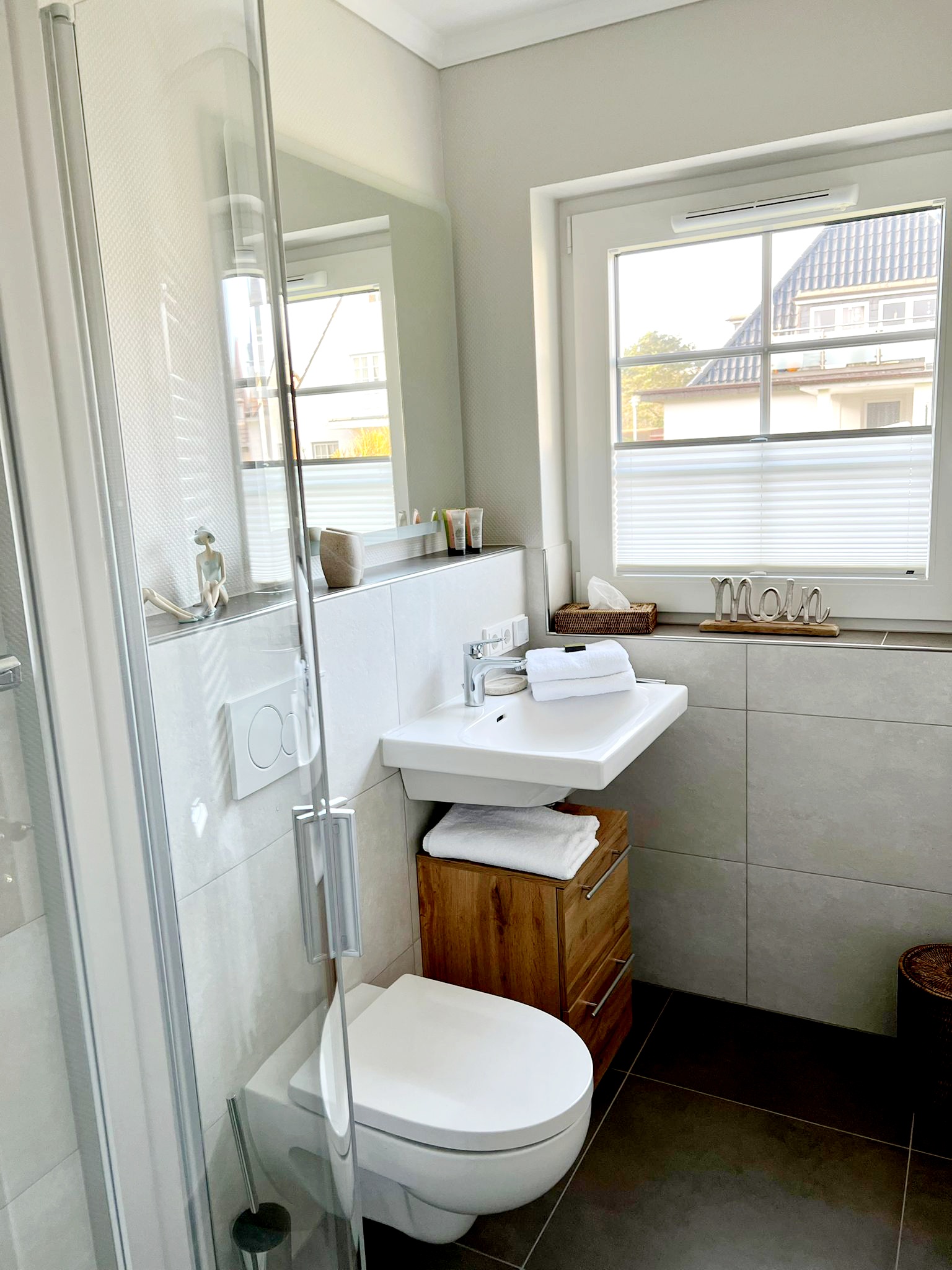 Badezimmer in der Ferienwohnung C2 in Westerland auf Sylt